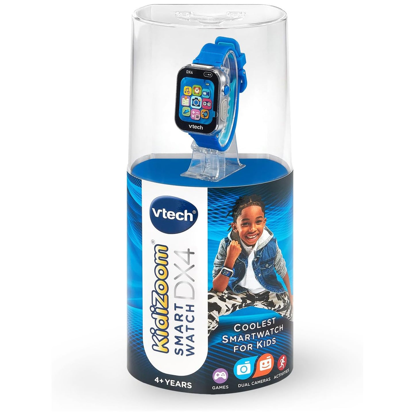 VTech 브이텍 키디줌 스마트워치 DX4 카메라·게임·활동 추적 어린이 스마트워치 (4-12세)