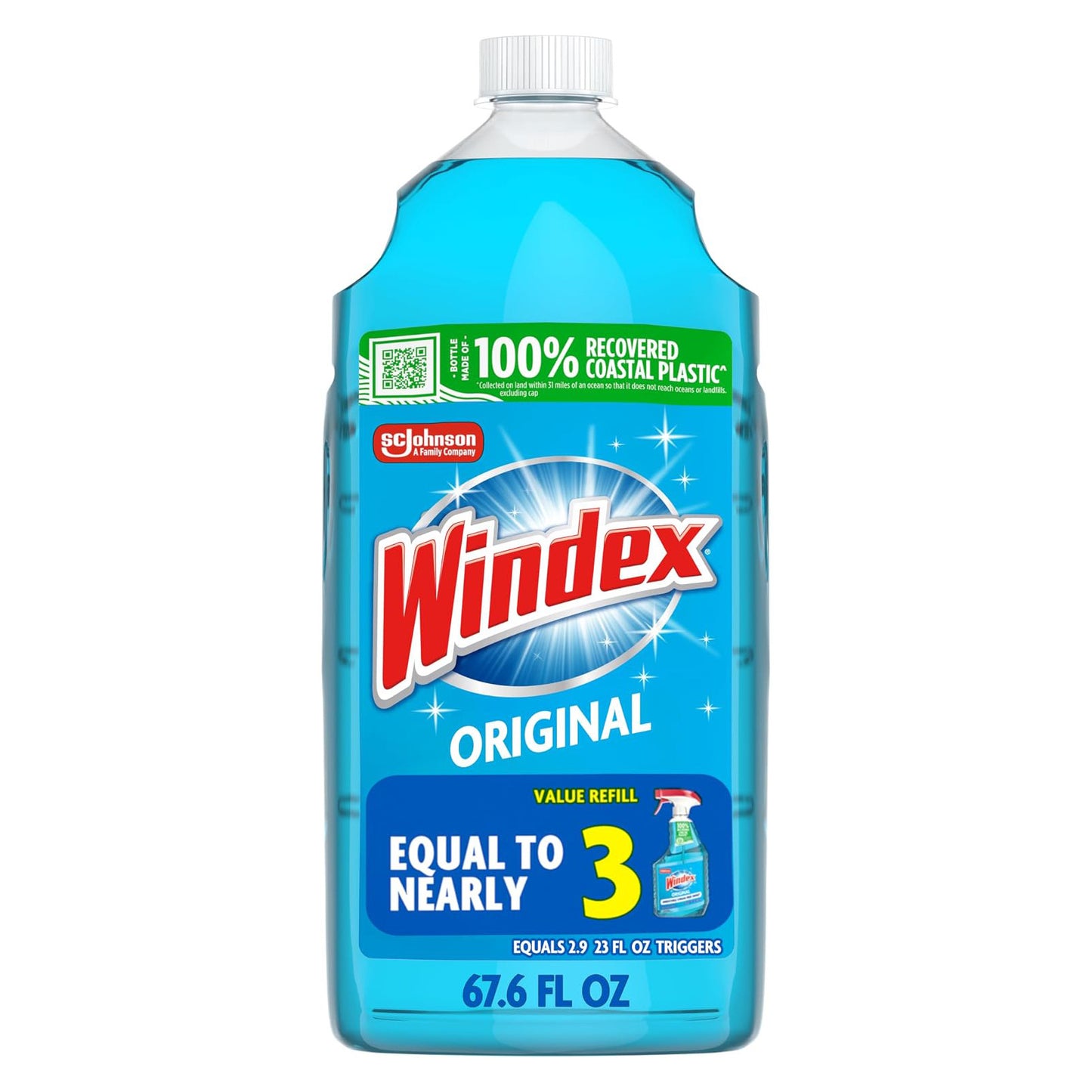 Windex 윈덱스 유리 세정제 리필 - 오리지널 - 2011mL (68 fl oz)
