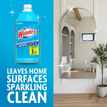 Windex 윈덱스 유리 세정제 리필 - 오리지널 - 2011mL (68 fl oz)