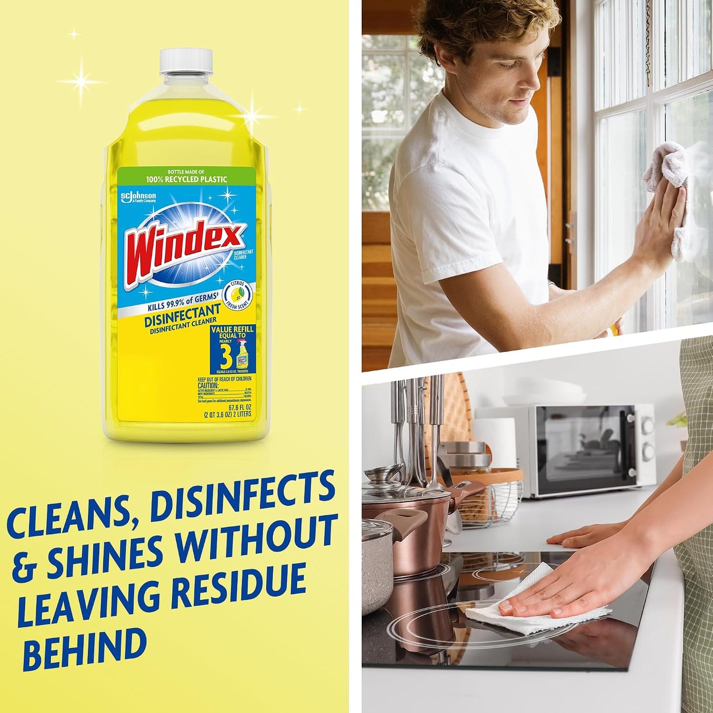 Windex 윈덱스 다목적 클리너 리필 - 시트러스 - 1999mL (67.6 fl oz)