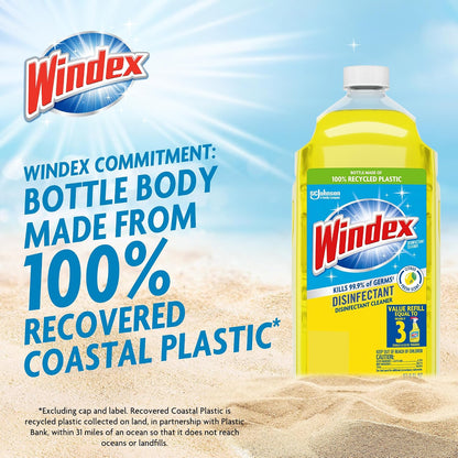 Windex 윈덱스 다목적 클리너 리필 - 시트러스 - 1999mL (67.6 fl oz)