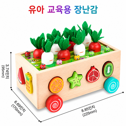 원목 몬테소리 교구 세트 — 모양 분류·쌓기·짝 맞추기 (1-3세)