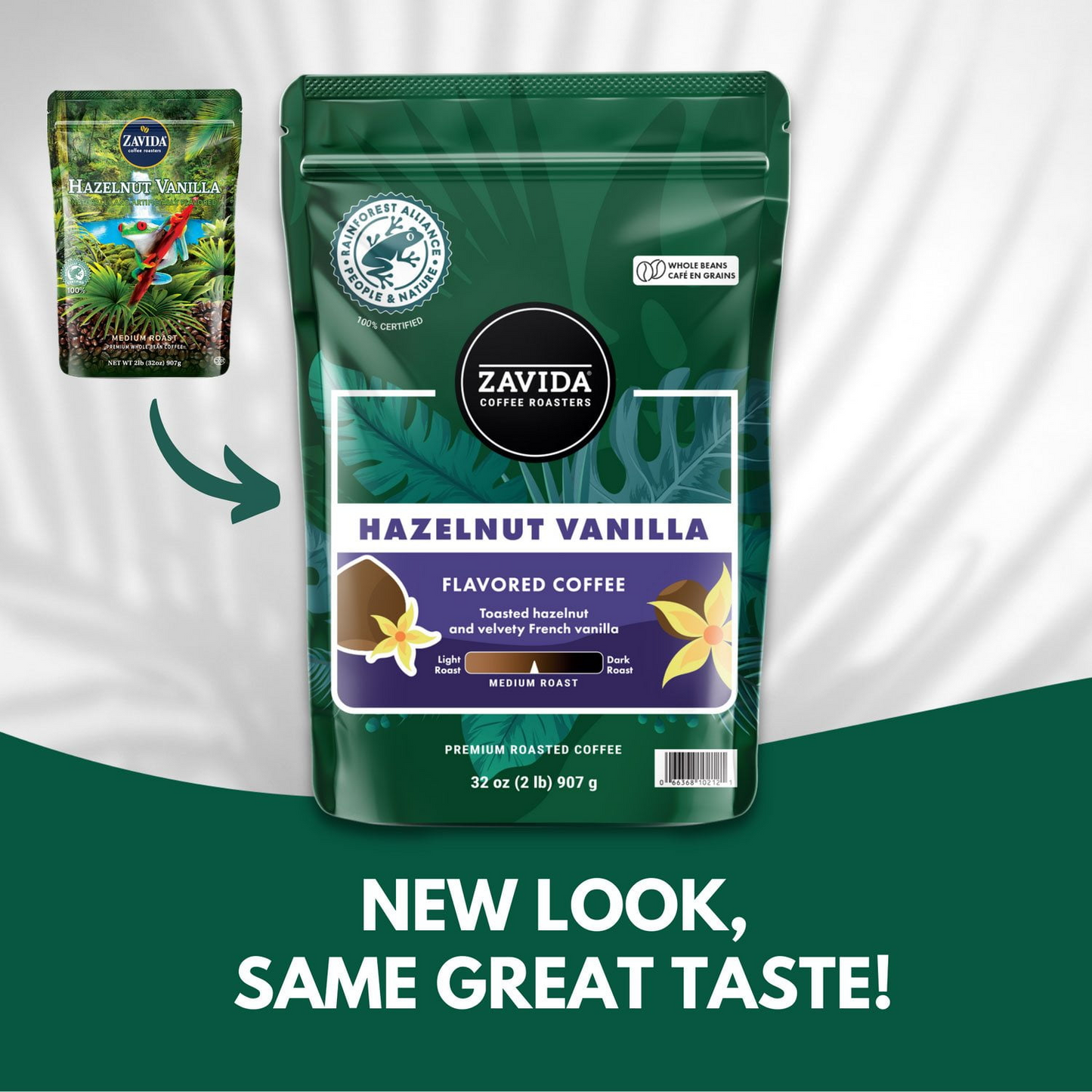 Zavida Hazelnut Vanilla Medium Roast Whole Bean Coffee - 32 oz (907g)
